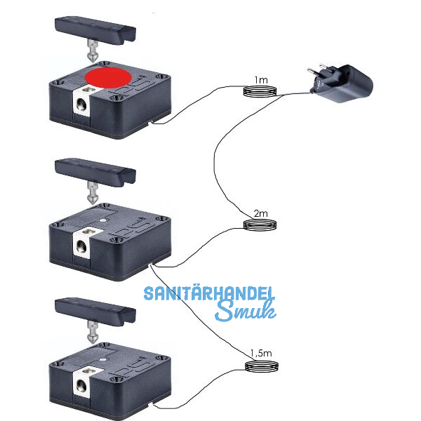 PS SOLO Bluetooth - Elektronikschloss Set - 3 Fronten, Zamak/Kunststoff schwarz