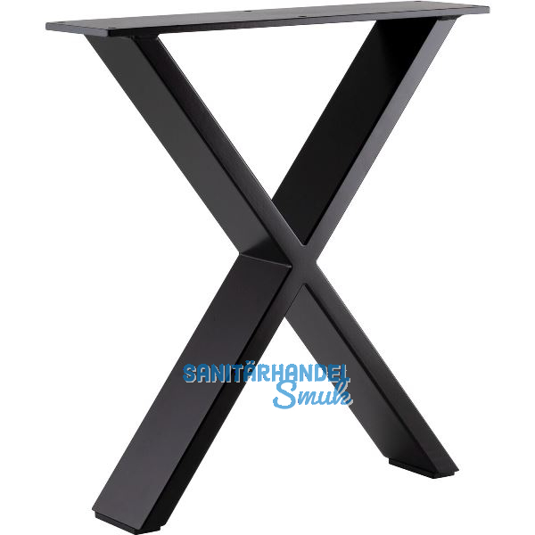SIMAUSROM Bankkufe X-Form Breite 380 mm Stahl schwarz lackiert