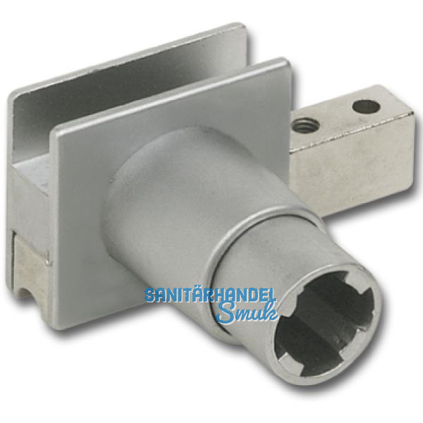 HEKNA Zylinder-Laufschuhschloss 541 Profil mit Glasnut, Zamak verchromt matt