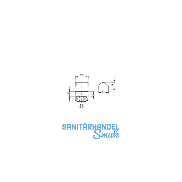 HEKNA Schlie�winkel 534 F, Zamak vernickelt