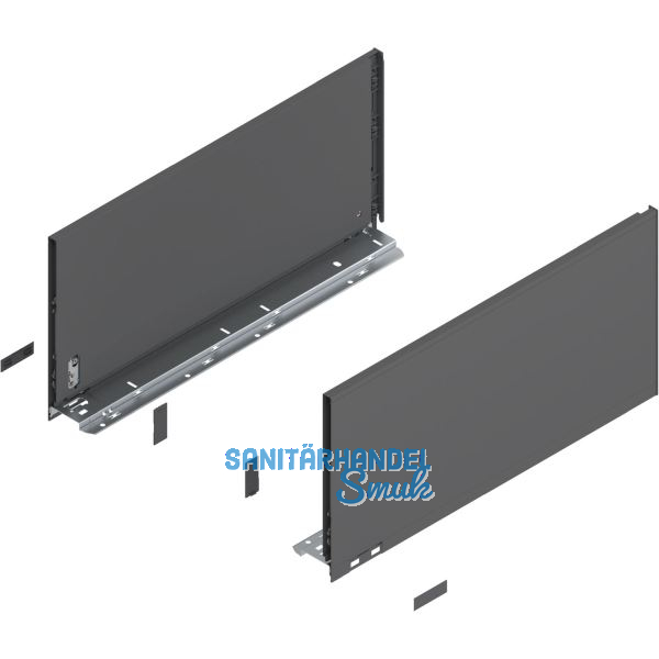 BLUM LEGRABOX pure SET H�he F, TIP-ON, 40kg, NL 600, Oriongrau