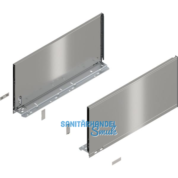 BLUM LEGRABOX pure SET H�he F, TIP-ON, 70kg, NL 600, INOX