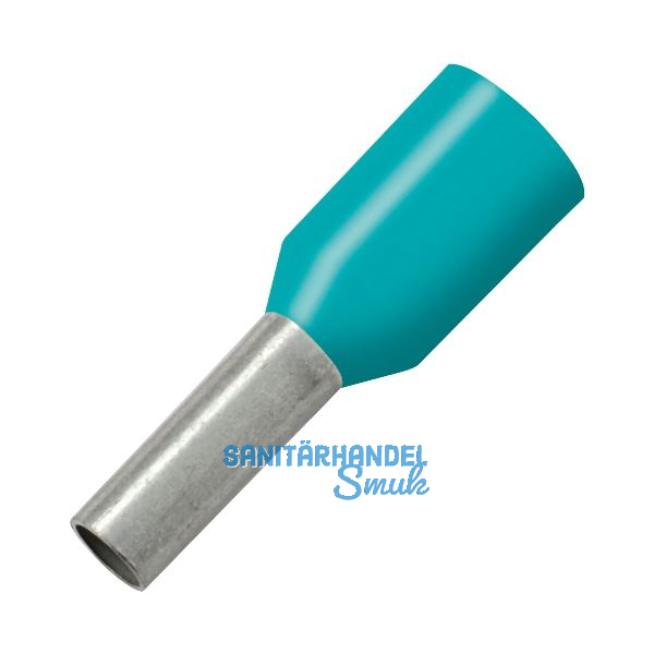 Aderendh�lse 0,34x8/12 mit Kragen t�rkis