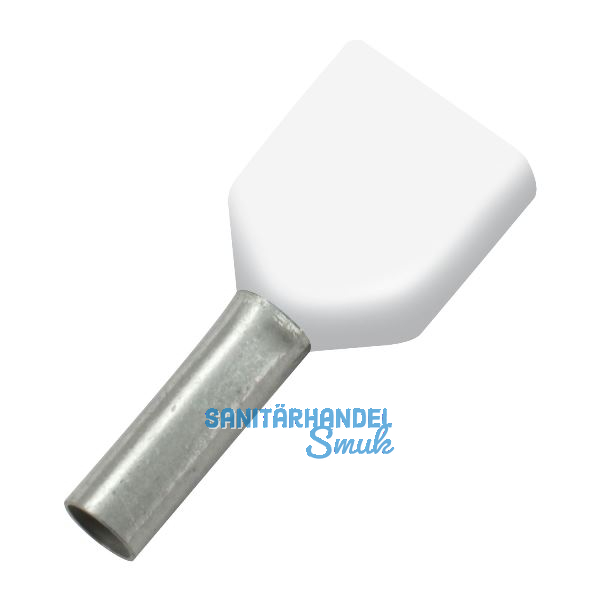 Zwillings-Aderendh�lse 0,75x10/17 mit Kragen wei�