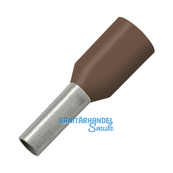 Aderendh�lse 0,14x6/12 mit Kragen braun