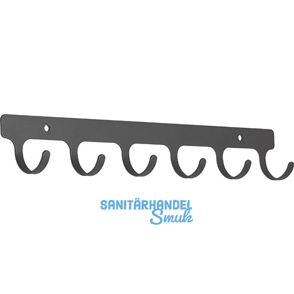 PEKA Hakenleiste Libell f�r Wandmontage, 6-fach, Stahlblech Anthrazit