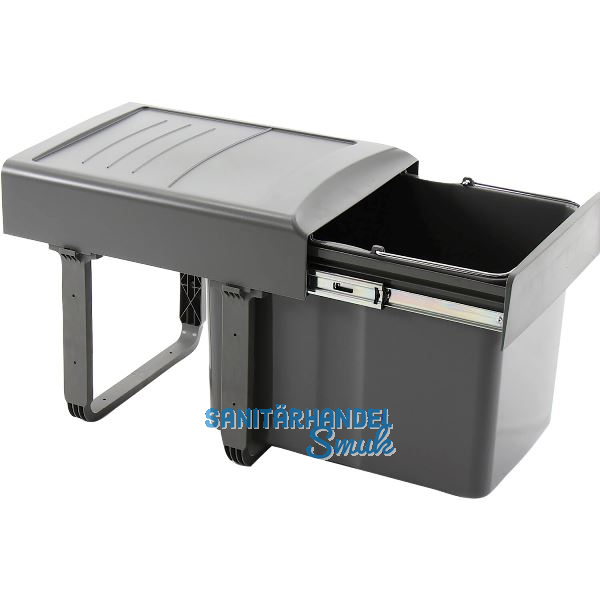 EKOTECH Einbau-Abfallsammler Mega 40 1 x 34 Liter Kunststoff grau