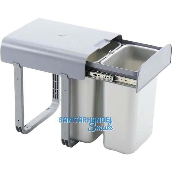 EKOTECH Einbau-Abfallsammler Aladin 40 2 x 8 Liter Kunststoff grau