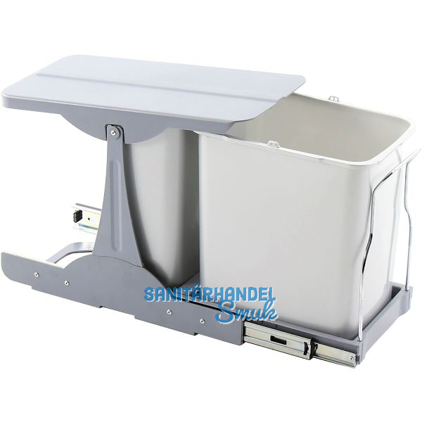 EKOTECH Einbau-Abfallsammler Patty 30 1 x 8/1 x 16 Liter Kunststoff grau