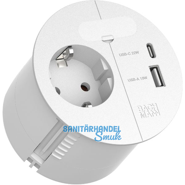 BACHMANN LOOP IN CHARGE Steckdose mit USB-A/C-Charger, wei�