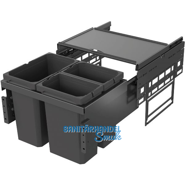 VS ENVI Space S Abfalltrennsystem KB 500mm 12/2 x 75 L Lava