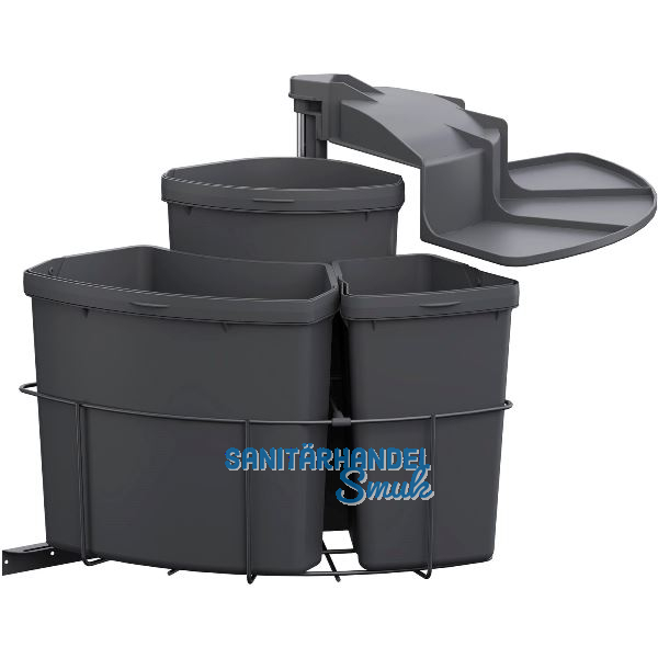 VS ENVI Einbau-Abfallsammler Center 3-fach Lava