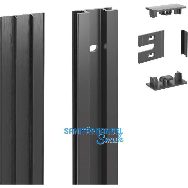 PEKA Wandprofil Standard Pecasa Aluminium geb�rstet anodisiert schwarz