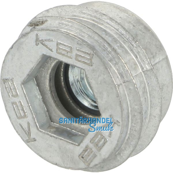 SISO Einschraubmuffe KEA M8 mit integriertem Federsystem, Zinkdruckguss, blank