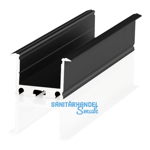 BILTON Aluminium Einbauprofil XT01, schwarz eloxiert, auf Ma� ohne Abdeckung