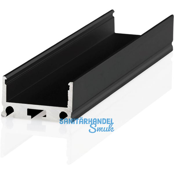 BILTON Aluminium Aufbauprofil XT02, schwarz eloxiert, auf Ma�, ohne Abdeckung