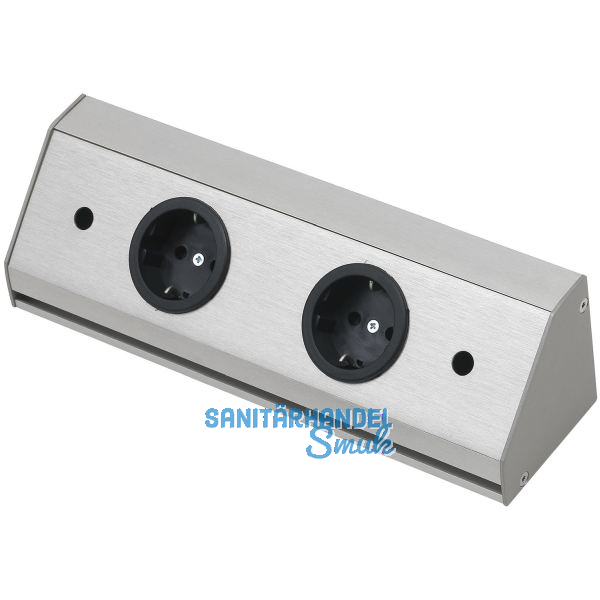 WIPO Steckdosenleiste Corner Compact, L 260 mm, Edelstahl Effekt