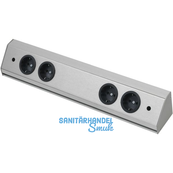 WIPO Steckdosenleiste Corner Compact, L 560 mm, Edelstahl Effekt