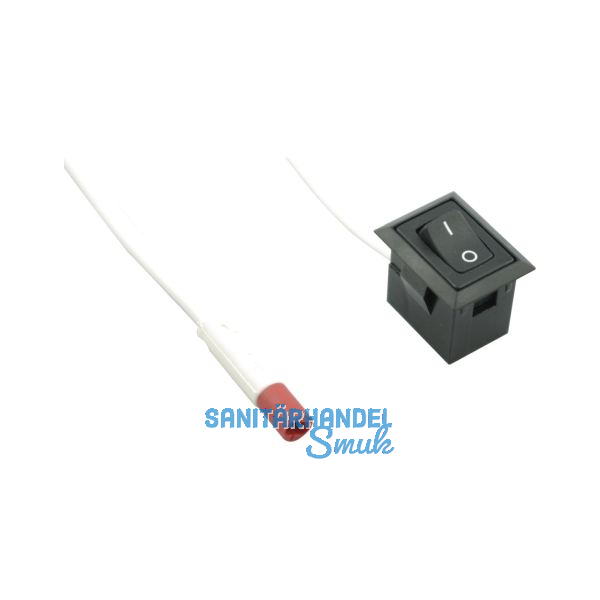 ELEKTRA Wippschalter Eckig, schwarz ein/aus mit Pr�gung, 2000mm mit Ministecker