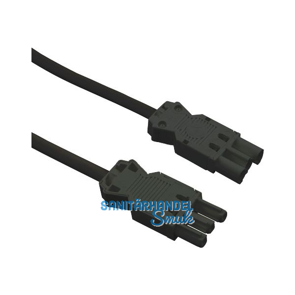 Verbindungsleitung mit Stecker und Ger�tekupplung GST18, 2000 mm, schwarz