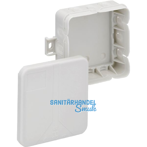 Verbindungsdose Q12, mit integrierter Zugentlastung, 85 x 85x 37 mm grau