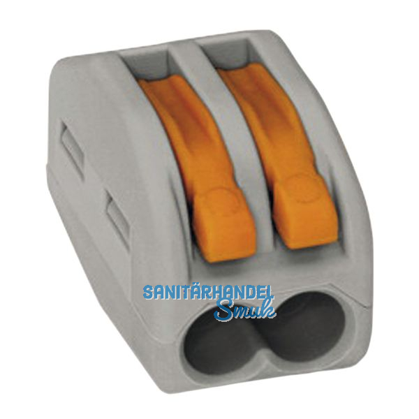 WAGO 222 2x4Qmm Verbindungsklemme grau mit Bet�tigungshebel