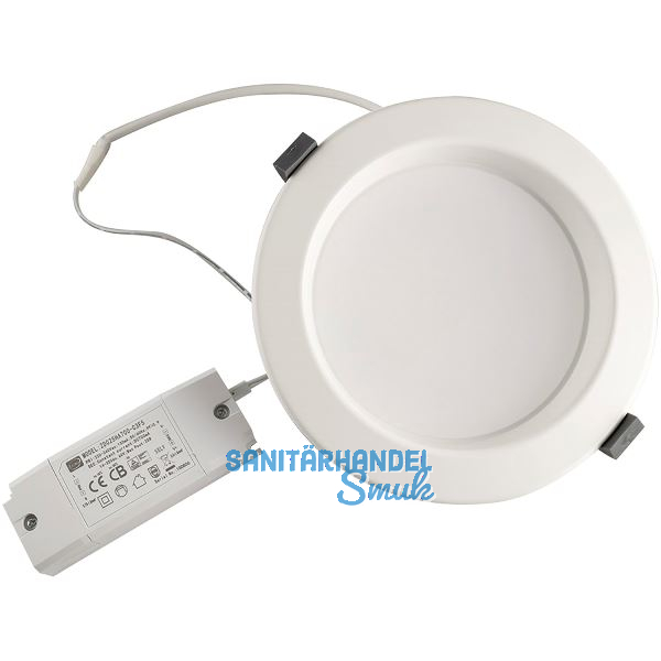 MCLED Einbauleuchte Faro IP44 18W 3000K � 165mm wei�