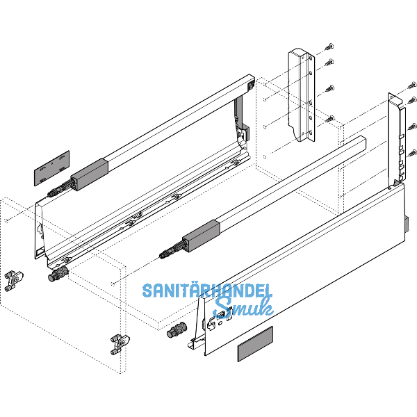 BLUM TANDEMBOX antaro SET H�he D-Reling(K),BLUMOTION M, 65kg,NL 600, Seidenwei�