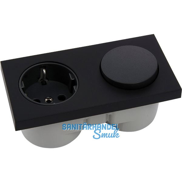 BERKER Integro Pure Schalter schwarz matt + Steckdose schwarz