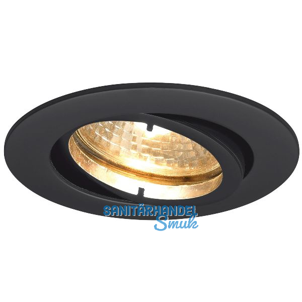 Deckeneinbauleuchte Rund H 230 V, max. 50 Watt, � 88 mm, schwarz matt