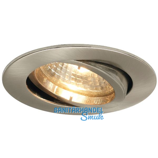 Deckeneinbauleuchte Rund H 230 V, max. 50 Watt, � 88 mm, Edelstahl Effekt