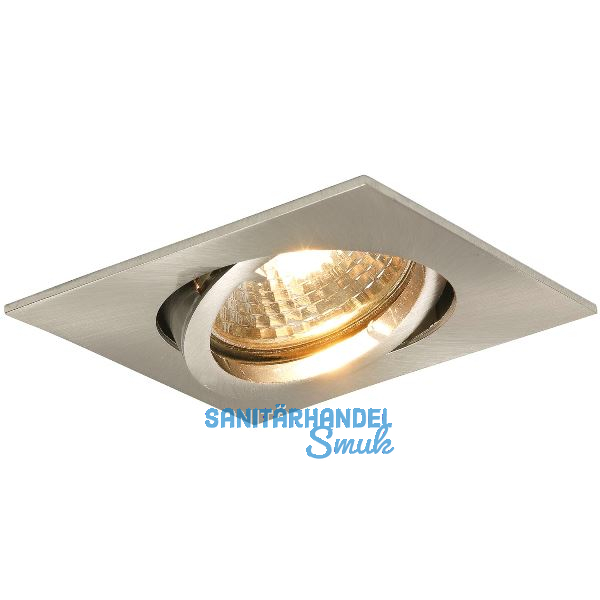 Deckeneinbauleuchte Quad H 230 V, max. 50 Watt, 82x82 mm, Edelstahl Effekt