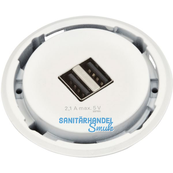 EVOline One 2fach USB Charger A+A wei� DM 59 mm