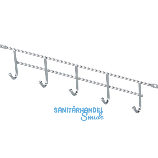 VS Hakenleisten mit 5 Haken Stahldraht Silber