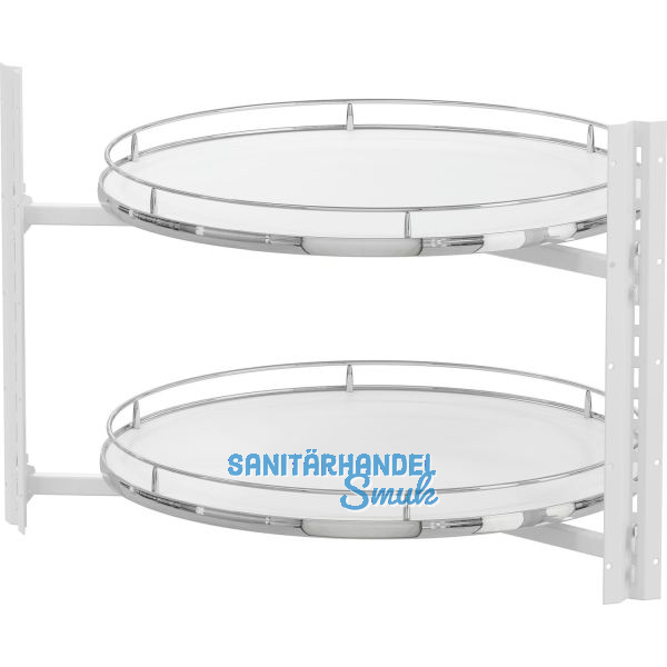 VS COR Wheel Pro Eckschrank-Drehboden Premea 4/4-Kreis KB 900 mm Wei�/chrom
