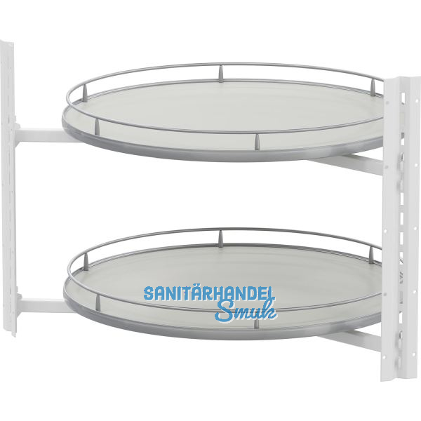 VS COR Wheel Pro Eckschrank-Drehboden Premea 4/4-Kreis KB 900 mm Hellgrau/Silber