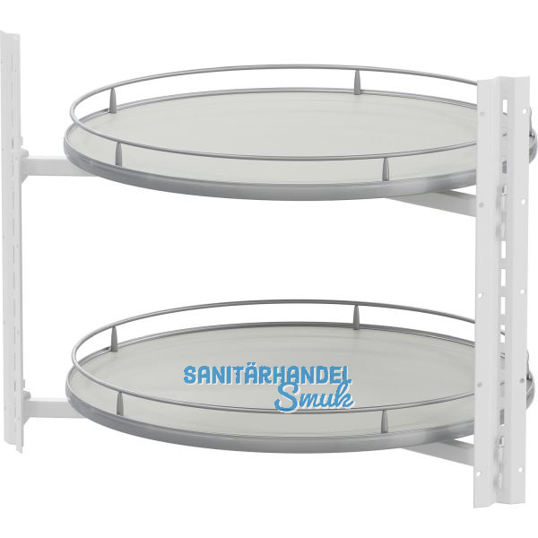 VS COR Wheel Pro Eckschrank-Drehboden Premea 4/4-Kreis KB 800 mm Hellgrau/Silber