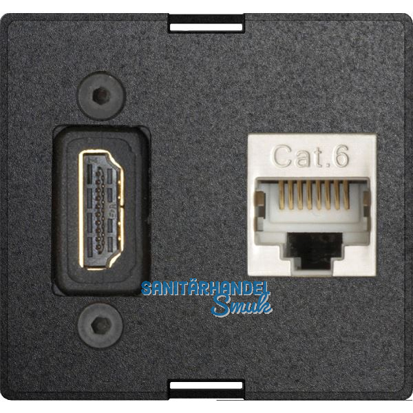EVOline Wechselmodul 1xHDMI 2.0, 1xRJ45 CAT6, schwarz