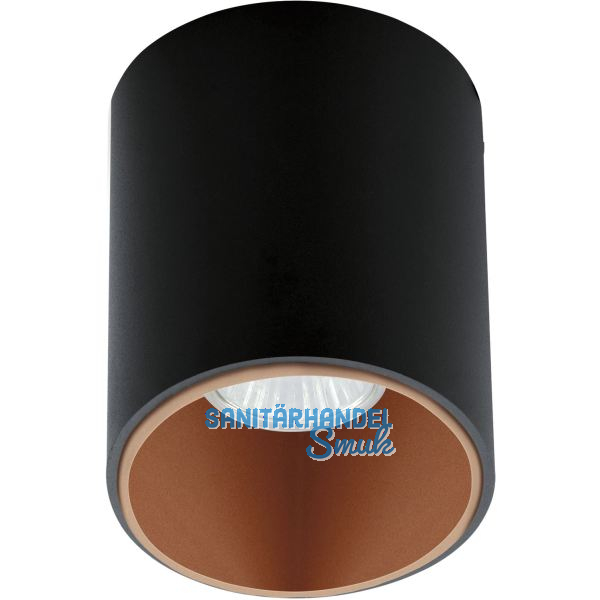 EGLO Deckenleuchte Polasso rund GU10, schwarz/kupfer