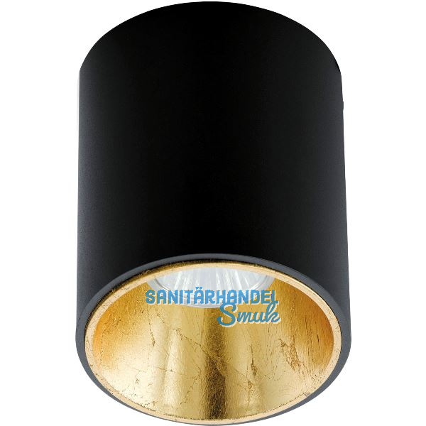 EGLO Deckenleuchte Polasso rund GU10, schwarz/gold
