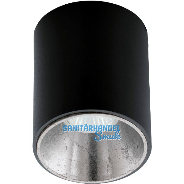 EGLO Deckenleuchte Polasso rund GU10, schwarz/silber