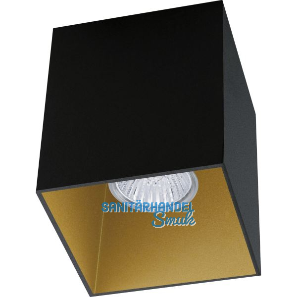 EGLO Deckenleuchte Polasso eckig GU10, schwarz/gold