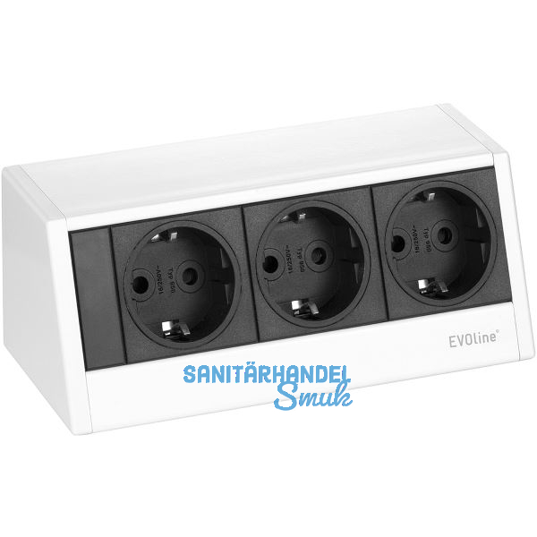 EVOline R-Dock Steckdosenelement 3 x Schuko wei�