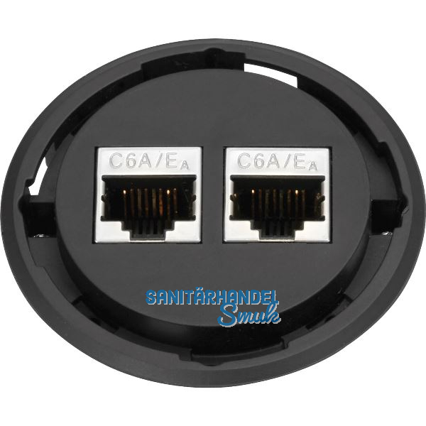 EVOline One Datensteckdose 2 x RJ45 CAT6 schwarz