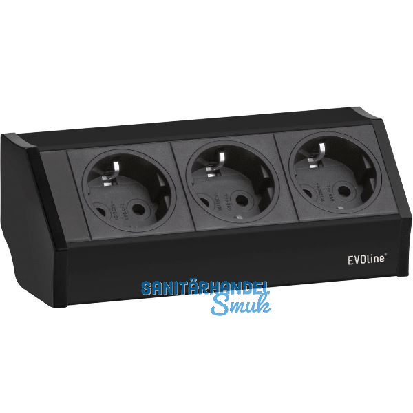 EVOline V-Dock Steckdosenelement 3 x Schuko schwarz
