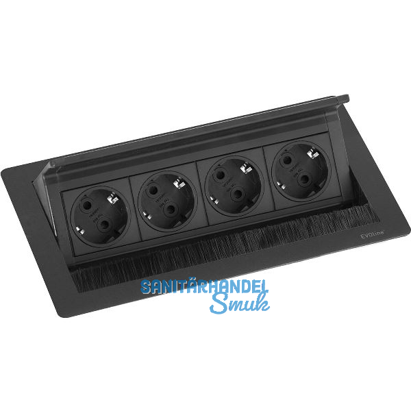 EVOline Flip Top Push M 4xSchuko schwarz
