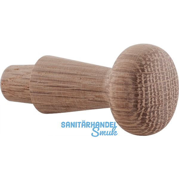 Mantelhaken Horus zum Einbohren � 10 x 12 mm, Tiefe 35 mm, Eiche roh