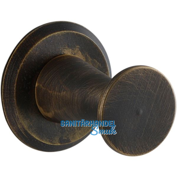 Mantelhaken Medellot Platte � 30, Tiefe 33, Messing antik schutzlackiert