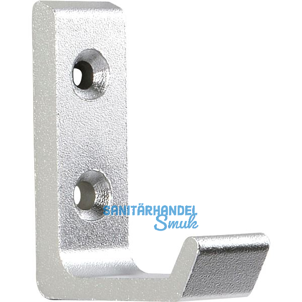 Mantelhaken Algethi Breite 15 mm, H�he 48 mm, Aluminium silber eloxiert