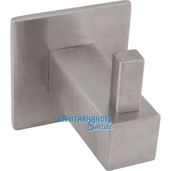 Mantelhaken Tikal mit Platte 35 x 35 mm, T 41 mm, Edelstahl geb�rstet